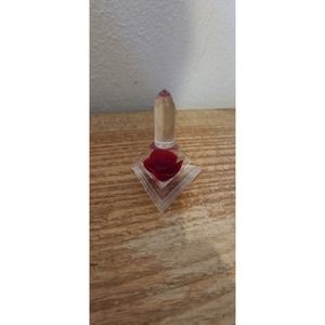 Vintage Lucite Pink Rose Ring Holder